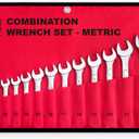 19-Piece Complete Metric Combination Wrench Set in Roll-up Pouch, No Skipped Metric Sizes 6mm - 24mm | Best Value Wrench Set, Ideal for General Household, Garage, Workshop, Auto Repairs, Emergency