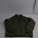 No Brand Women's Ruffle Collar Quilted Lightweight Puffer Jacket Long Sleeve Casual Cardigan Padded Coat for Autumn Winter M