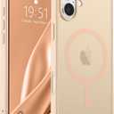 SUPFINE Magnetic for iPhone 16 Case (Compatible with MagSafe) (10 FT Military Grade Drop Protection) Slim Translucent Matte Shockproof with Anti-Fingerprint Phone Case,Sand Pink