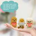 3PC Mini Funny Positive Potato, 3 inch Knitted Doll with Positive Card for Cheer Up Gifts and Party Decorations, Cute Positive Crochet Doll for Birthday Gifts (Coffee Bean+ Coffee Cup+ Egg)