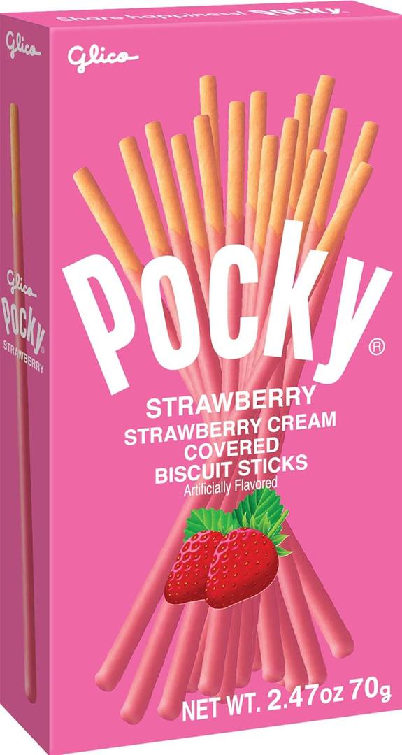 Glico Strawberry Cream Covered Biscuit Sticks, 2.47 Ounce (Pack of 110), BBD: 05/20/2026