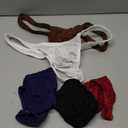 Pdbokew Men's Transparent Thong Underwear Comfty Lace Pouch Underwear 5 Pack L