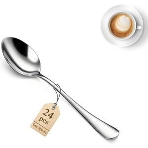 Demitasse Espresso Spoons 24 Pieces 5.5", Berglander Stainless Steel Mini Spoons Set for Coffee, Dessert, Ice Cream, Metal Cutlery for Home, Kitchen, Restaurant Caf, Party, Wedding