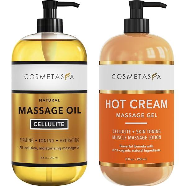 Cellulite Massage Oil Natural Cellulite Oil & Gel, Highly Absorbable, Firm, Tone, Tighten & Moisturize Skin - Soothes Muscles (8.8, 1 Pack, Massage Oil)