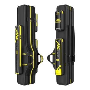 Fishing Rod Case Triple-Layer 1680D Heavyweight Oxford Fishing Pole Case & Bag Wire-Reinforced Non-Deforming Frame Quick-Access Compartments Anti-Sag Structure Fishing Rod Bag Fishing Gift for Men