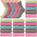 Syhood 20 Pairs Women Wool Socks Xmas Gifts Warm Winter Crew Thermal Thick Cozy Fuzzy Socks for Women Terry Knit Cotton Socks, Size: 6.5 - 8.5