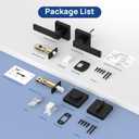 Exterior Door Lock Set with Deadbolt, Door Locks for Front Door with Single Cylinder Deadbolt Lock, Matte Black Door Handle with Lock and Key for Front Door, 3 Pack (All Same Keyed Alike)