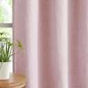 Treatmentex Pink Curtains Blackout 95 Inches Long for Living Room, Pink Blackout Curtains for Bedroom Girls Nursery, Grommet Burlap Linen Room Darkening Drapes (40x95 inch, Baby Pink, 2 Panels)
