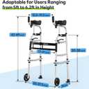Delog Folding Walker for Senior - Platform Walker with 5 Wheels and Removable Padded Armrests 350lbs, Lightweight Walking Mobility Aid, Standard Walker for Elderly (Black)