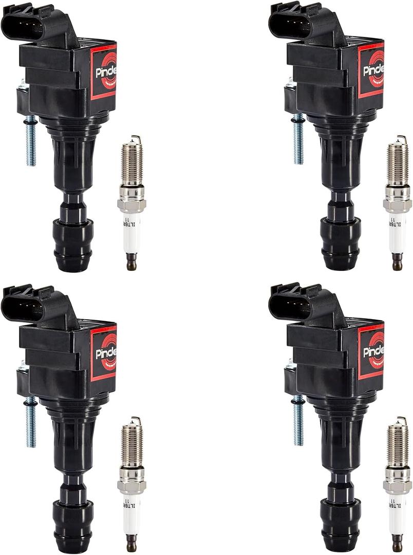 Pindex 4 Pack UF491 Ignition Coil Pack 12578224 and Spark Plugs XP5263 Coil Pack Kits Compatible with Chevy Equinox 10-17 Malibu 08-14 GMC Terrain 10-17 Buick Verano 12-17 2.0L 2.2L 2.4L L4