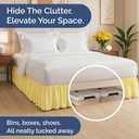 Bedskirt Queen Size Ruffle - 12 inch Drop Dust Ruffle Bed Skirt with Platform - Ultra-Soft, Easy Fit, Premium Hotel Quality - Wrinkle, Fade & Shrink Resistant - For Women, Men, Kids and Teens - Yellow