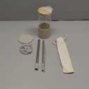 Pandaloo Glass Cups With Lids and Straws -20 Fl Oz- Perfect Size Iced Coffee Cup - Smoothie Cup With Bamboo Lid and On the go Lid (Creamy Mushroom, 1 Count (Pack of 1)