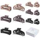 12 Pack Hair Claw Clips include 4.1 inch Large Clip and 2 inch Small Clip for Thick Thin Hair, Strong Hold jaw clip Big Non-slip Matte Hair Clips for Women,Neutral Colors (Multi-colored)