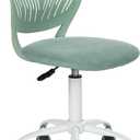 FurnitureR Writing Task Chair for Teens Boys Girls 360 Rolling Wheels Fabric Soft Pad Seat Breathable Backrest, Height Adjustable Liftup 29.5"-34.3", Morandi Aqua