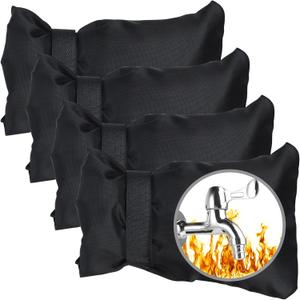 4 Pack Outdoor Faucet Cover for Winter Freeze Protection Winter Outdoor Faucet Cover Socks Waterproof Insulated Outdoor Spigot Hose Covers with Reflective Strip for Winter Cold Weather 8.3 x 5.5 Inch