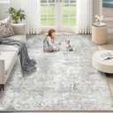 XLUEZ 5x7 Area Rugs for Living Room, Washable Modern Abstract Large Area Rug Neutral Soft Non Slip Kids Rug Stain Resistant Indoor Carpet for Bedroom Nursery Dining Room Playroom(BeigeGrey, 5'x7')