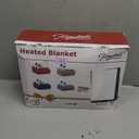 Homemate Electric Heated Blanket Queen Size - 84"x90" Heating Blanket Queen Size Dual Control 1/2/4/6/8 Hours Auto-Off 10 Heat Level Over-Heat Protection Soft Flannel Sherpa ETL Certification (Light Grey (Striped))