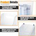Qunclay 6 Plastic Freezer Organizer Bins with Wheel Set Clear Tall Narrow Kitchen Pantry Organizer Snack Storage Containers for Office Refrigerator(10 x 13.3 x 5.5 Inches)
