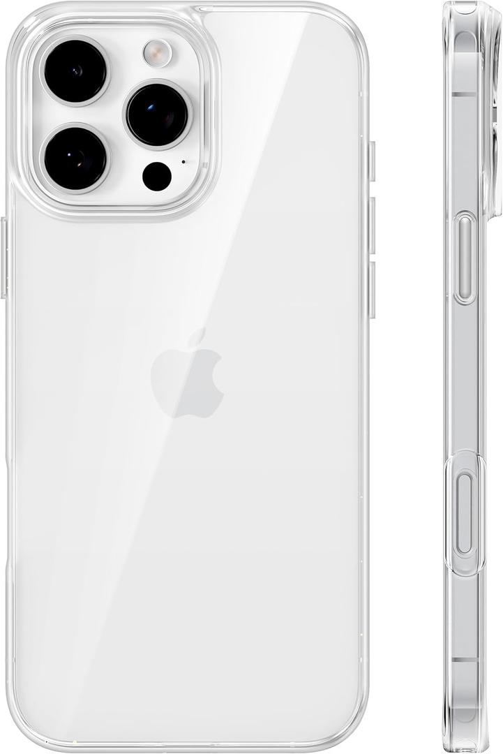 TORRAS Crystal Clear for iPhone 16 Pro Max Case, [AntiYellowing][MilitaryGrade Protection] XShockShield 3.0 Cushioning Shockproof, Slim Transparent Soft Bumper Protective Phone Cover 6.9", Clear