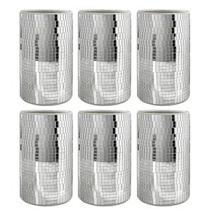 WDHODEC 6 Pcs Disco Vases Bulk Silver Mirror Disco Ball Flower Vase Glass Candle Holder for Wedding Table Centerpieces Decoration 6" WDHODEC 6 Pcs Disco Vases Bulk Silver Mirror Disco Ball Flower Vase Glass Candle Holder for Wedding Table Centerpieces Decoration 6"