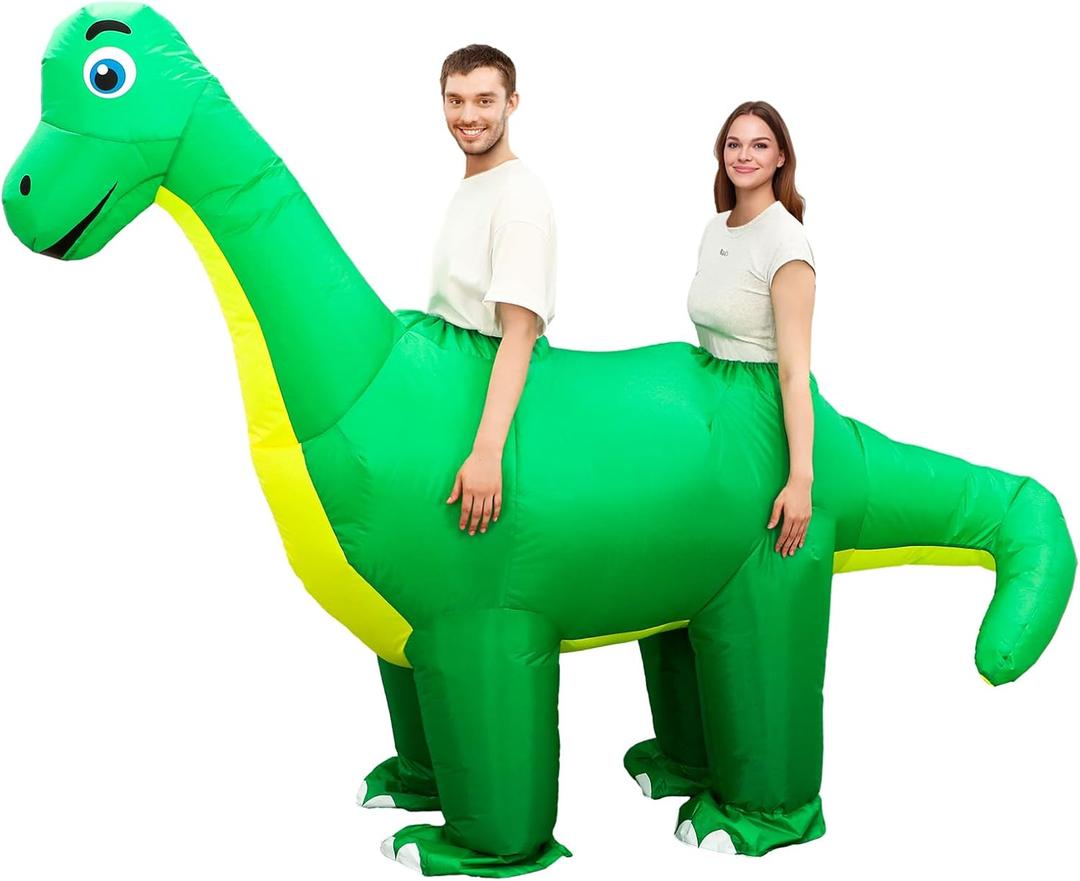Two Person Inflatable Dinosaur Costume Adult, Blow Up Couples Halloween Costume 2025 Funny Outfit for Adult Cosplay(Dinosaur)