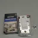 BESTTEN 2 Pack Dimmer Light Switch, Universal Lighting Control, Single Pole or 3 Way, Compatible with LED Dimmable Lamp, CFL, Incandescent, Halogen Bulb, Decorator Wallplate Included, UL Listed, White (Standard)