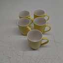 zuduoeoa Porcelain Coffee Mugs Set of 5, 12 Ounce Ceramic Coffee Mug, Yellow Cups for Coffee, Latte, Tea, Cocoa for Men Women for Home Restaurant Office Set