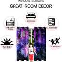 Butterfly Blackout Curtain for Girls Bedroom 2Pcs, Purple Window Curtain Panels Drapes Set Curtains 63 inch Length for Kids Bedroom Nursery Room Grommet Top Thermal Insulated Curtains, 82" x 63"