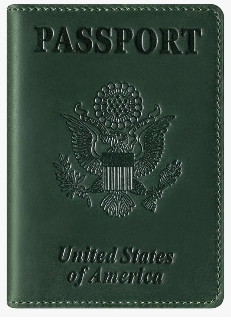 BIAOTIE Premium Leather Passport Holder Covers, Rfid Travel Wallet Passport Document Holder, Travel Essentials Wallet Cover Case for Men and Women (Green)