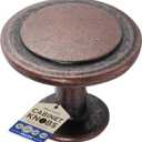 25pcs 1-1/4 inch Oil Rubbed Bronze Cabinet Knobs - Rust-Proof Finish, Modern Design, Strong Zinc Alloy Construction, Complete with Short and Adjustable Screws for Drawer Dresser Handles