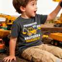 Funnycokid Big Brother T Shirt for Toddler Boys Tee Construction Promoted Short Sleeve 1-6 Years (Gray)