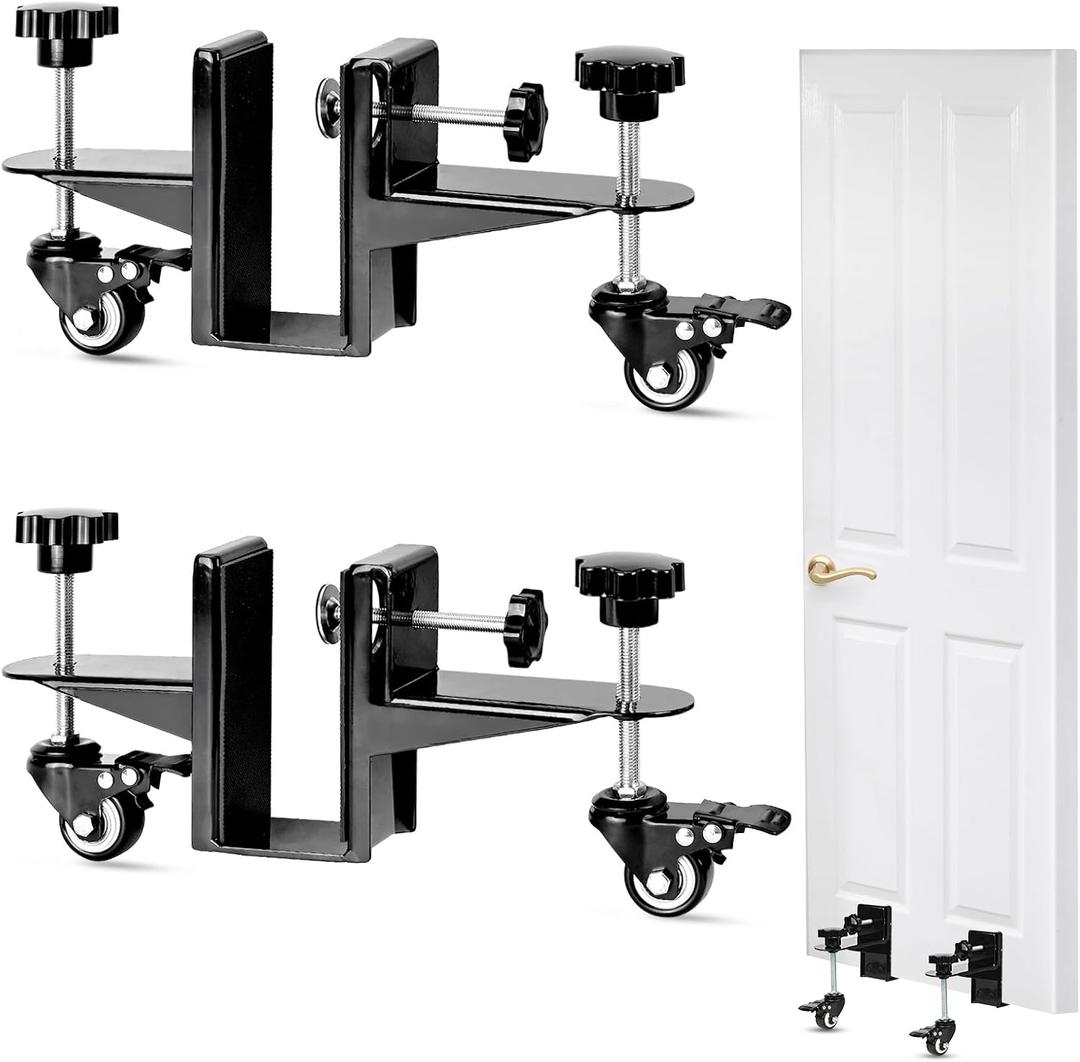Heavy-Duty Door Installation Tools, Door Installation Kit, 2-Piece Door Dolly with Wheels for 0.8 to 2.36 inch Thick Pre-Hung, Front, and Slab Doors, Door Lifter
