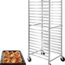 Bun Pan Rack, Bakery Rack 20 Tier with Wheels, Aluminum Sheet Pan Rack for Full & Half Sheet - Kitchen, Restaurant, Cafeteria, Pizzeria, Hotel and Home, 26" L x 20.4" W x 70" H