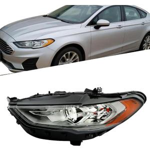 Silscvtt Headlights Front Head Lamps Replacement for Fusion 2017-2019 Halogen DRL Projector Headlights Left Side (Driver Side)