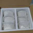 vancasso 8 oz Ramekins with Lid, Porcelain Creme Brulee Souffle Dishes, White Pudding Custard Cups Ramiken for Baking, Dishwasher and Oven Safe, Set of 6