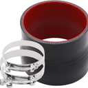 Straight ID 3.5 to 4 inch Black Silicone Reducer Coupler with 2 T-Bolt Clamps 4 Layers of Polyester Reinforcement Suitable High Level Turbo Pipe