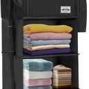 Hanging Packing Cubes for Travel  Portable Closet Organizer with Shoe Compartment, Compression Travel Shelves for 2432 Inch Suitcases, Foldable Carry-On Packing System