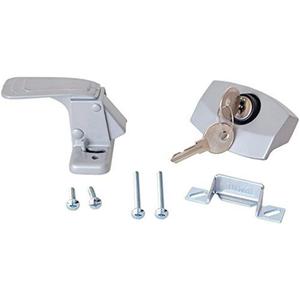 RV Designer E311, Camper Trailer RV Door Latch with Lock, Entry Door Hardware, Gray