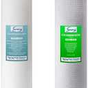 iSpring F2WGB22BM 4.5 x 20 2-Stage Whole House Water Filter Set Replacement Pack with CTO Carbon Block and Iron & Manganese Reducing Cartridges, Fits WGB22BM, white