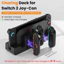 VR&AR Controller Charging Station Dock for Nintendo Switch 2 Joycon, Controllers Charger Compatible with Switch 2 Joy Con, Charge up to 6 Controllers, with Charging Indicator and 2 Card Slot
