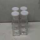 Set of 4 Square Glass Carafe with Lid, 1 Liter Clear Glass Pitcher, Beverage Serveware Carafe for Mimosa Bar, Brunch, Cold Water, Juice, Milk, Iced Tea, Lemonade