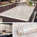Livelynine 24x197 in Beige Countertop Contact Paper Waterproof Granite Peel and Stick Countertops Kitchen Counter Top Covers Cream Marble Wallpaper Removable Self Adhesive Contact Paper for Desk Table
