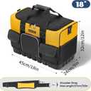 HARDIE BEAR Tool Bag, 18 Inch, Yellow and Black, Wide Mouth Opening, Multiple Pockets, Shoulder Strap