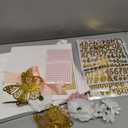 Wavwavw 68 Pcs DIY Graduation Cap Decorations Kit, Faux Flowers 3D Butterfly Bow Self Adhesive Rhinestones and Alphabet Letter Stickers for 2026 Grad Cap Topper Decor Graduation Party (Rose Gold)