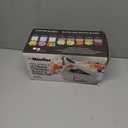 Mueller Pro-Series All-in-One, 12 Blade Mandoline Slicer for Kitchen, Food Chopper, Vegetable Slicer and Spiralizer, Cutter, Dicer, Grater, Kitchen Gadgets Sets with Container, White Sand/Gray (12 Blade, White Sand/Gray)