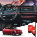 For 2022~2025 Kia EV6 (Wind/GT-Line/GT/Light/First Edition) 12.3 Inch+Dash Glossy Screen Protector - [More Clear& Smooth] - Mil-Grade 9H+ Tempered Glass - Touchscreen *2 + Nano Dash*2