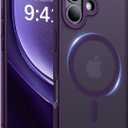 Magnetic for iPhone 17 Case,[Anti-Slip][Compatible with MagSafe][Military Grade Drop Protection] Shockproof Protective Translucent Matte Phone Case for iPhone 17 Case, Deep Purple