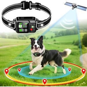 GPS Wireless Dog Fence System, Electric Electric Dog Fence Using GPS Electric Satellite Technology, with a Range of 15-2000m, IPX7 Waterproof Rechargeable Collar Receiver,Outdoor Use Only6