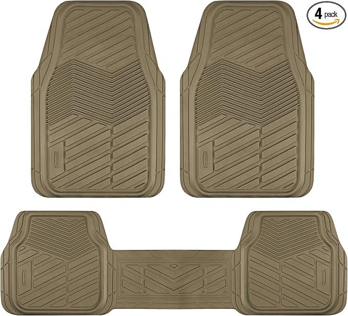 Rubbermaid Car Mats Full Set – All Weather Car Floor Mats Universal Trim-to-Fits Design,Heavy Duty Car Mats for Cars, SUVs, Trucks,and Vans - Black