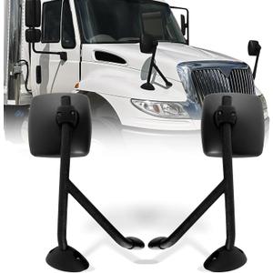 High Soar Hood Mirror for International 4300 Workstar II Black Mirror Assembly Driver and Passenger Side (Fit: International 4300 4400 7400 7600 8500 Durastar Truck)